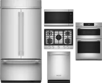 5 Piece Package Includes Refrigerator, Cooktop, Wall Oven, Microwave And Dishwasher