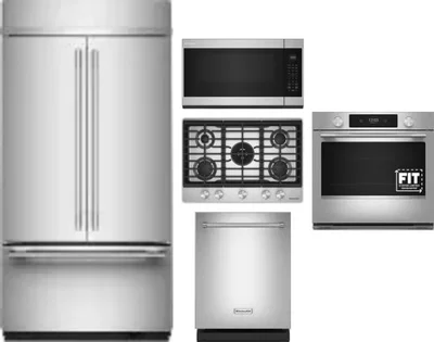 5 Piece Package Includes Refrigerator, Cooktop, Wall Oven, Microwave And Dishwasher