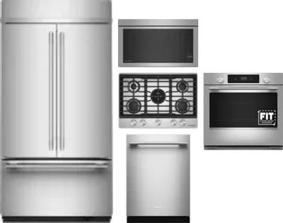 5 Piece Package Includes Refrigerator, Cooktop, Wall Oven, Microwave And Dishwasher