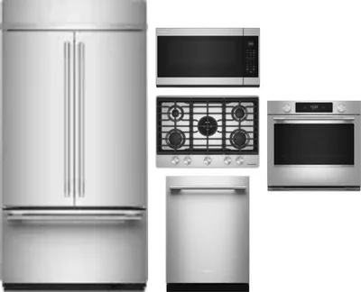 5 Piece Package Includes Refrigerator, Cooktop, Wall Oven, Microwave And Dishwasher