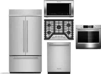 5 Piece Package Includes Refrigerator, Cooktop, Wall Oven, Microwave And Dishwasher