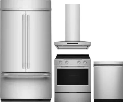 4 Piece Package Includes Refrigerator, Range, Hood And Dishwasher