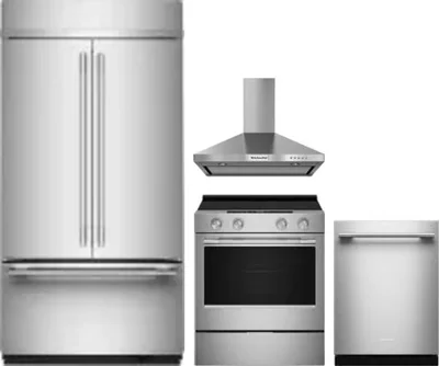 4 Piece Package Includes Refrigerator, Range, Hood And Dishwasher