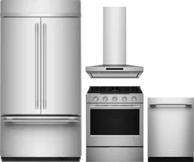 4 Piece Package Includes Refrigerator, Range, Hood And Dishwasher