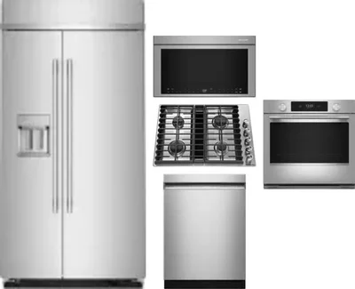 5 Piece Package Includes Refrigerator, Cooktop, Wall Oven, Microwave And Dishwasher