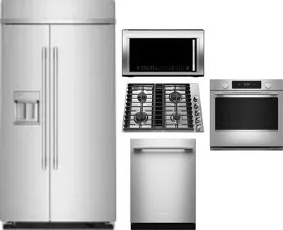 5 Piece Package Includes Refrigerator, Cooktop, Wall Oven, Microwave And Dishwasher