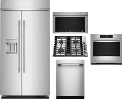 5 Piece Package Includes Refrigerator, Cooktop, Wall Oven, Microwave And Dishwasher