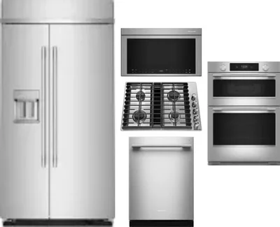 5 Piece Package Includes Refrigerator, Cooktop, Wall Oven, Microwave And Dishwasher