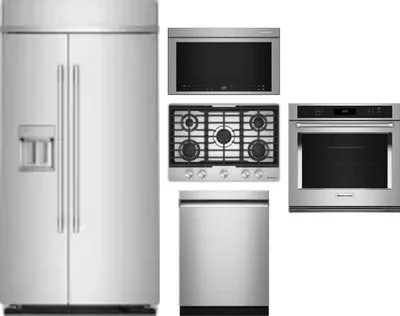 5 Piece Package Includes Refrigerator, Cooktop, Wall Oven, Microwave And Dishwasher