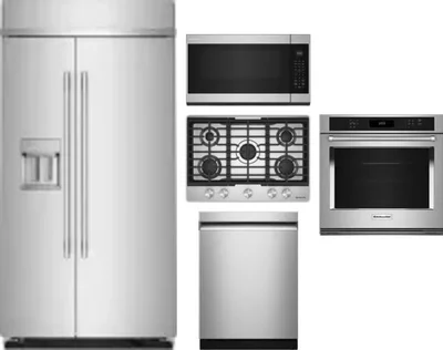 5 Piece Package Includes Refrigerator, Cooktop, Wall Oven, Microwave And Dishwasher