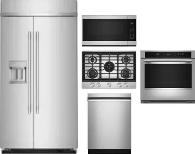 5 Piece Package Includes Refrigerator, Cooktop, Wall Oven, Microwave And Dishwasher