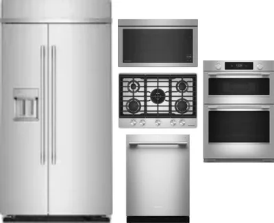 5 Piece Package Includes Refrigerator, Cooktop, Wall Oven, Microwave And Dishwasher