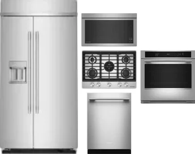 5 Piece Package Includes Refrigerator, Cooktop, Wall Oven, Microwave And Dishwasher