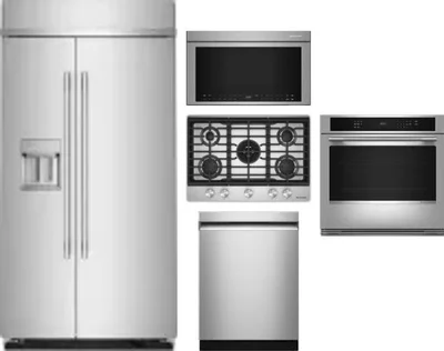 5 Piece Package Includes Refrigerator, Cooktop, Wall Oven, Microwave And Dishwasher