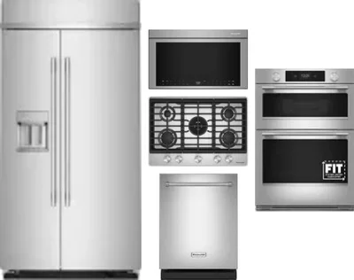 5 Piece Package Includes Refrigerator, Cooktop, Wall Oven, Microwave And Dishwasher