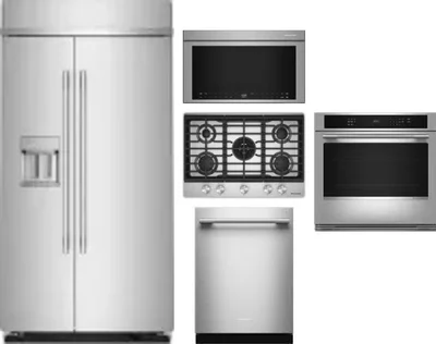 5 Piece Package Includes Refrigerator, Cooktop, Wall Oven, Microwave And Dishwasher