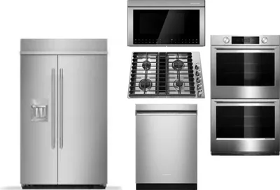 5 Piece Package Includes Refrigerator, Cooktop, Wall Oven, Microwave And Dishwasher