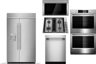 5 Piece Package Includes Refrigerator, Cooktop, Wall Oven, Microwave And Dishwasher