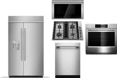 5 Piece Package Includes Refrigerator, Cooktop, Wall Oven, Microwave And Dishwasher