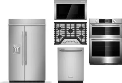 5 Piece Package Includes Refrigerator, Cooktop, Wall Oven, Microwave And Dishwasher
