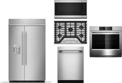5 Piece Package Includes Refrigerator, Cooktop, Wall Oven, Microwave And Dishwasher