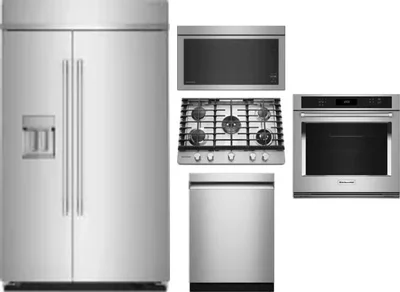 5 Piece Package Includes Refrigerator, Cooktop, Wall Oven, Microwave And Dishwasher