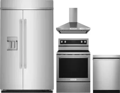 4 Piece Package Includes Refrigerator, Range, Hood And Dishwasher