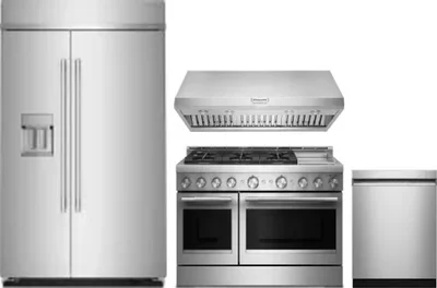 4 Piece Package Includes Refrigerator, Range, Hood And Dishwasher