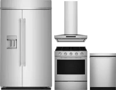 4 Piece Package Includes Refrigerator, Range, Hood And Dishwasher