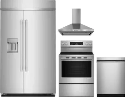 4 Piece Package Includes Refrigerator, Range, Hood And Dishwasher
