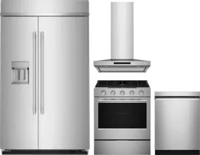 4 Piece Package Includes Refrigerator, Range, Hood And Dishwasher