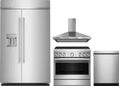4 Piece Package Includes Refrigerator, Range, Hood And Dishwasher