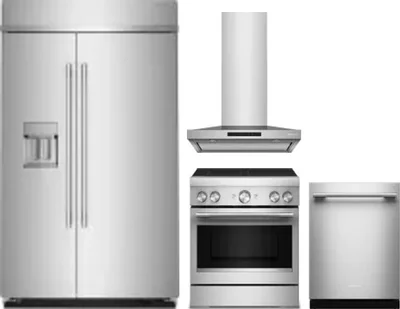 4 Piece Package Includes Refrigerator, Range, Hood And Dishwasher