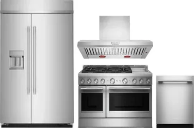 4 Piece Package Includes Refrigerator, Range, Hood And Dishwasher