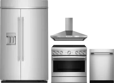 4 Piece Package Includes Refrigerator, Range, Hood And Dishwasher