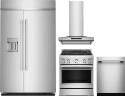 4 Piece Package Includes Refrigerator, Range, Hood And Dishwasher