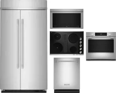 5 Piece Package Includes Refrigerator, Cooktop, Wall Oven, Microwave And Dishwasher