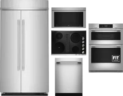 5 Piece Package Includes Refrigerator, Cooktop, Wall Oven, Microwave And Dishwasher