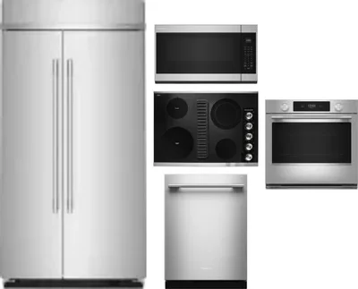 5 Piece Package Includes Refrigerator, Cooktop, Wall Oven, Microwave And Dishwasher