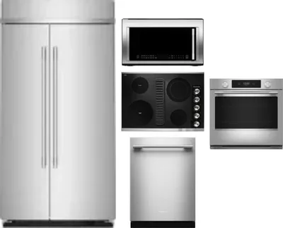 5 Piece Package Includes Refrigerator, Cooktop, Wall Oven, Microwave And Dishwasher