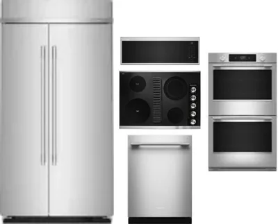5 Piece Package Includes Refrigerator, Cooktop, Wall Oven, Microwave And Dishwasher
