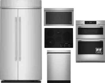 5 Piece Package Includes Refrigerator, Cooktop, Wall Oven, Microwave And Dishwasher