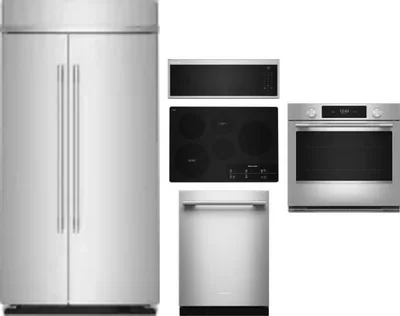 5 Piece Package Includes Refrigerator, Cooktop, Wall Oven, Microwave And Dishwasher