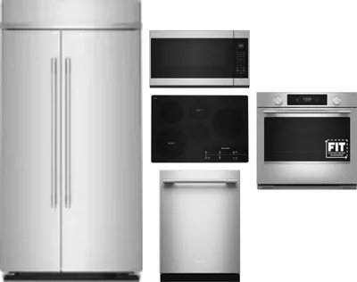 5 Piece Package Includes Refrigerator, Cooktop, Wall Oven, Microwave And Dishwasher