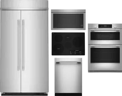 5 Piece Package Includes Refrigerator, Cooktop, Wall Oven, Microwave And Dishwasher