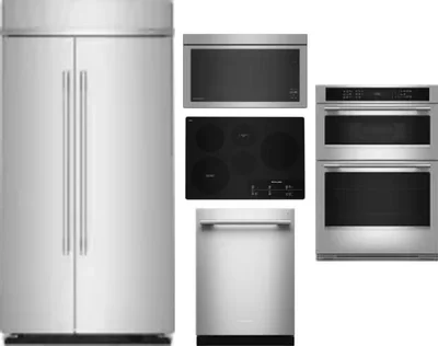 5 Piece Package Includes Refrigerator, Cooktop, Wall Oven, Microwave And Dishwasher