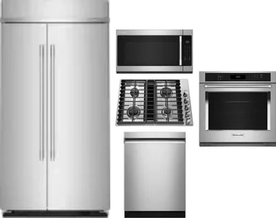 5 Piece Package Includes Refrigerator, Cooktop, Wall Oven, Microwave And Dishwasher