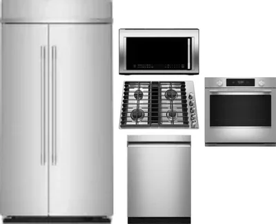 5 Piece Package Includes Refrigerator, Cooktop, Wall Oven, Microwave And Dishwasher