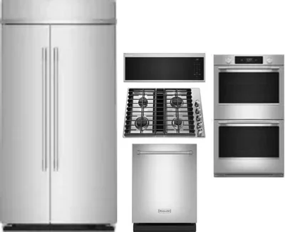 5 Piece Package Includes Refrigerator, Cooktop, Wall Oven, Microwave And Dishwasher