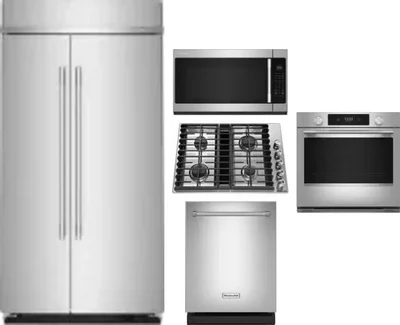 5 Piece Package Includes Refrigerator, Cooktop, Wall Oven, Microwave And Dishwasher